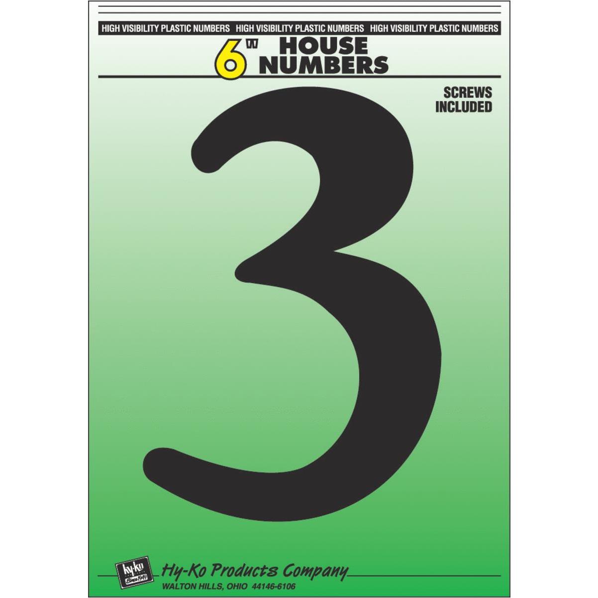 Hy-Ko Self-Adhesive Vinyl Numbers, 3 - 26 count