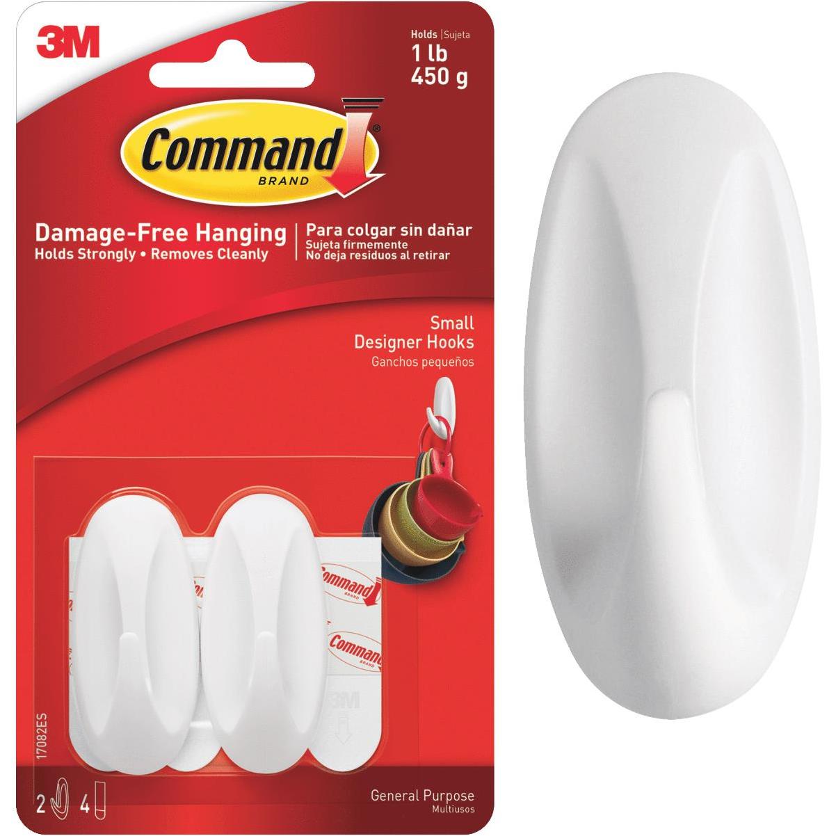 Command Hooks, Designer, General Purpose, Small - 2 hooks