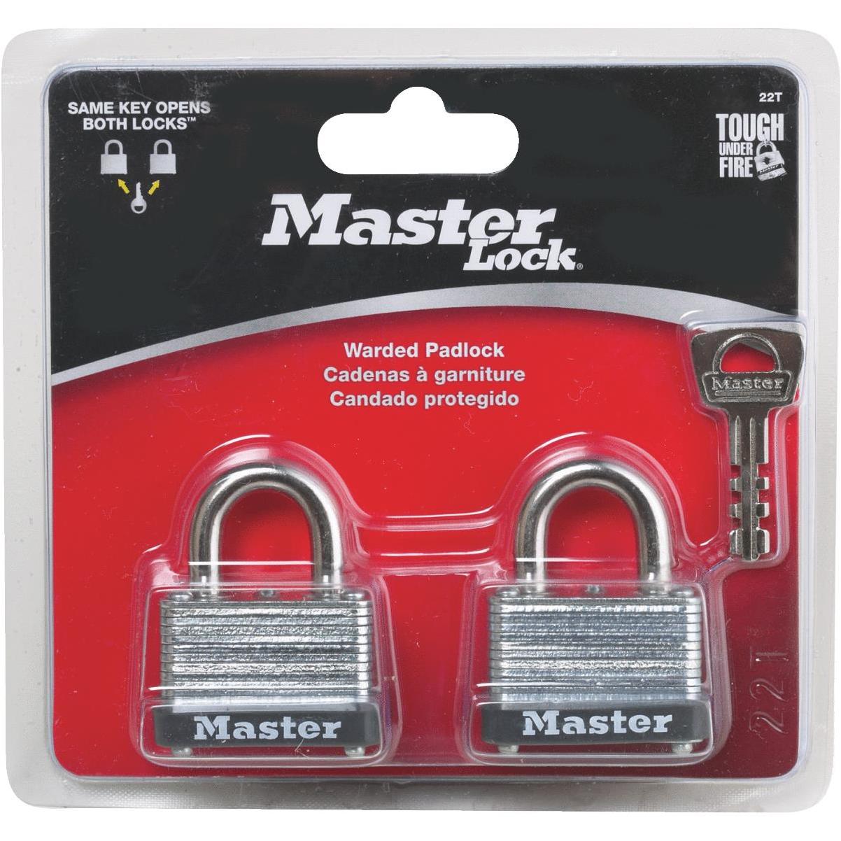 Master Lock Covered Aluminum Padlocks, Small Locks with Keys, Keyed Alike  Padlocks, 2 Pack, Black