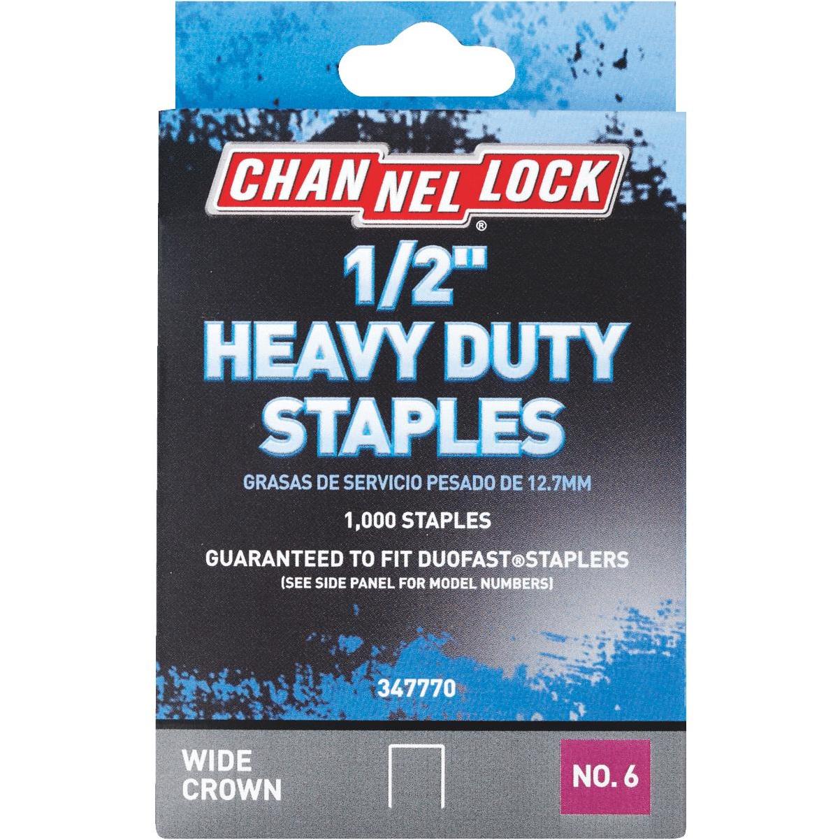 Channellock No. 6 Heavy Duty Wide Crown Staple 1 2 In. 1000 Pack