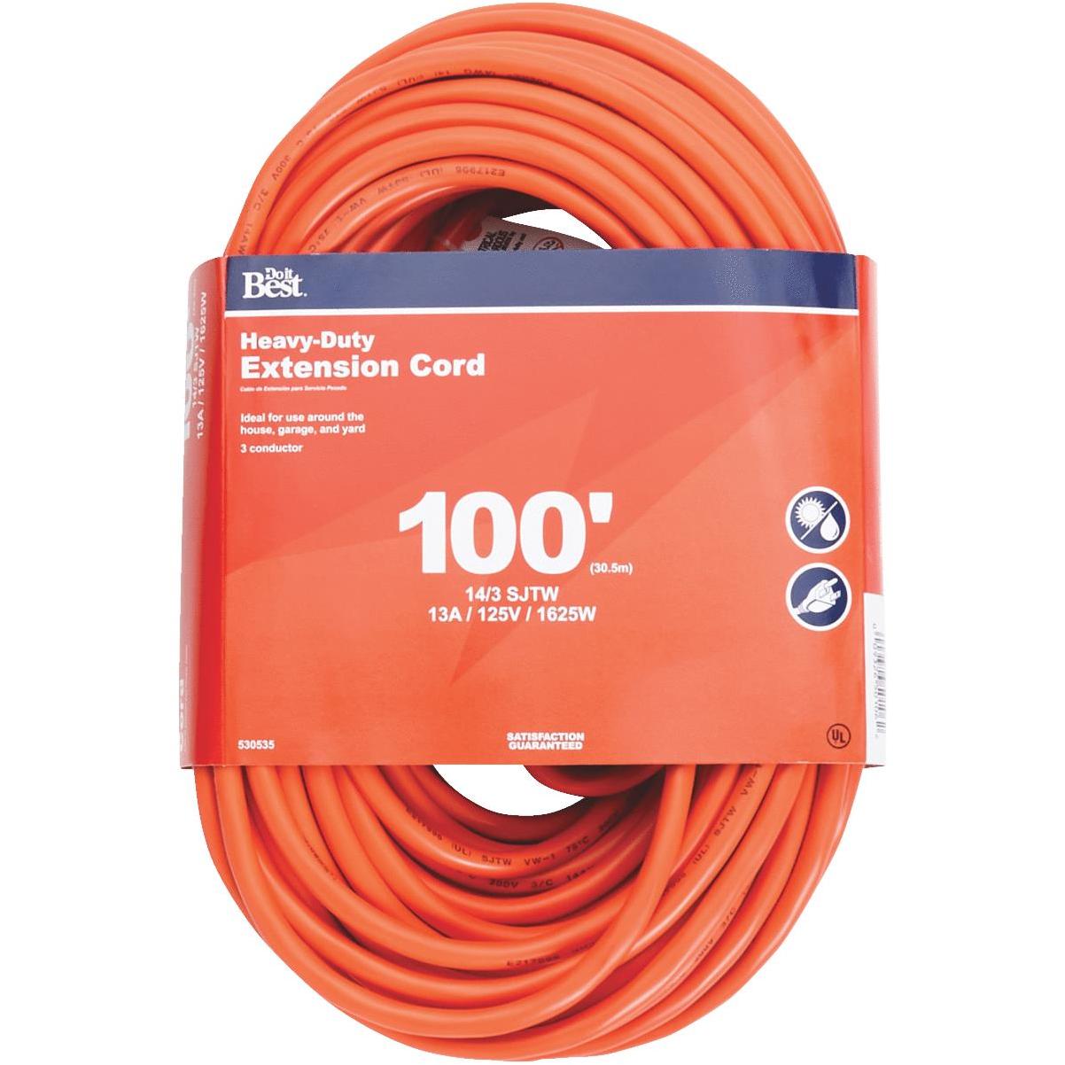  50 Ft Orange Extension Cord - 16/3 SJTW Heavy Duty