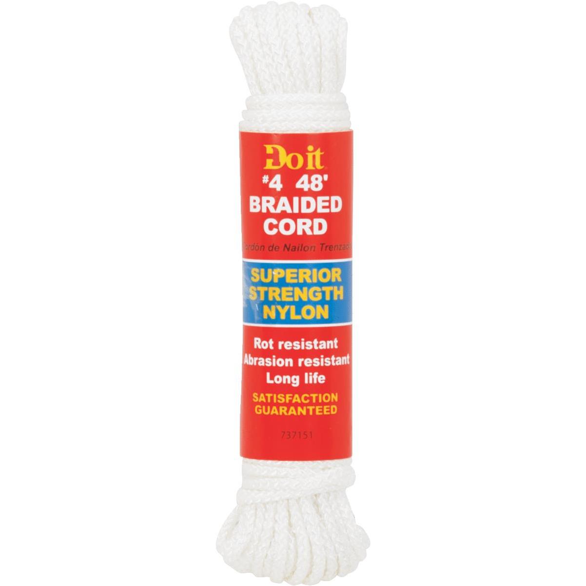 Do it Best 1/8 In. x 48 Ft. White Braided Nylon Packaged Rope