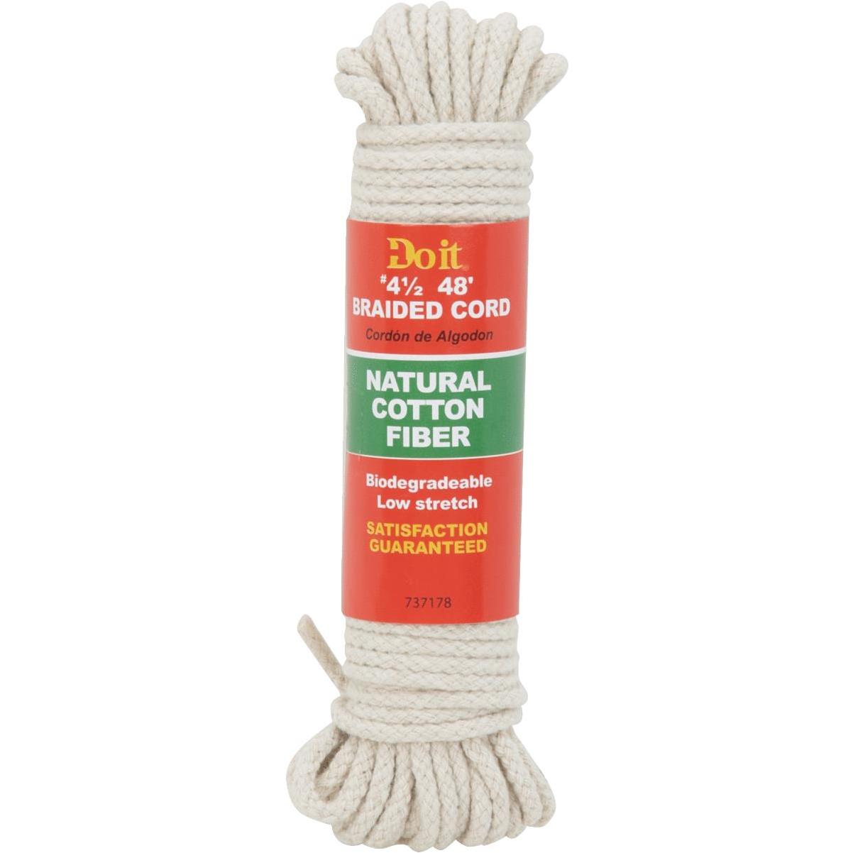 Do it Best 9/64 In. x 48 Ft. Natural Braided Cotton Cord