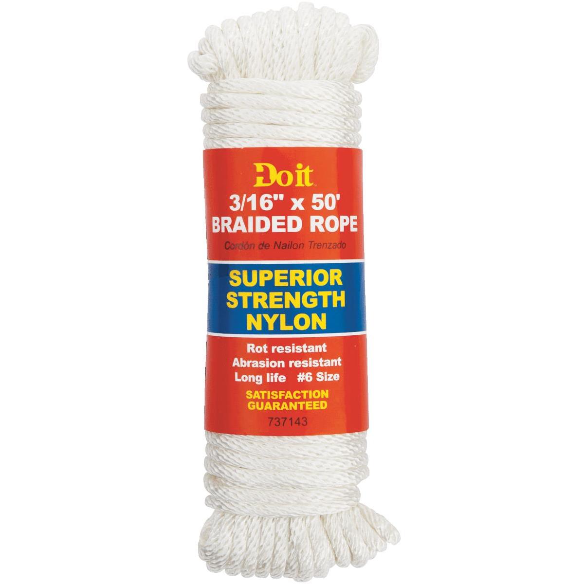 Do it Best 3/16 In. x 50 Ft. White Solid Braided Polypropylene