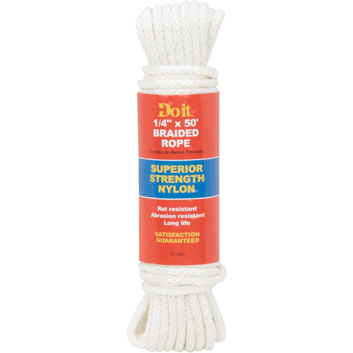 Non-Stretch, Solid and Durable 1 4 double braided nylon rope 