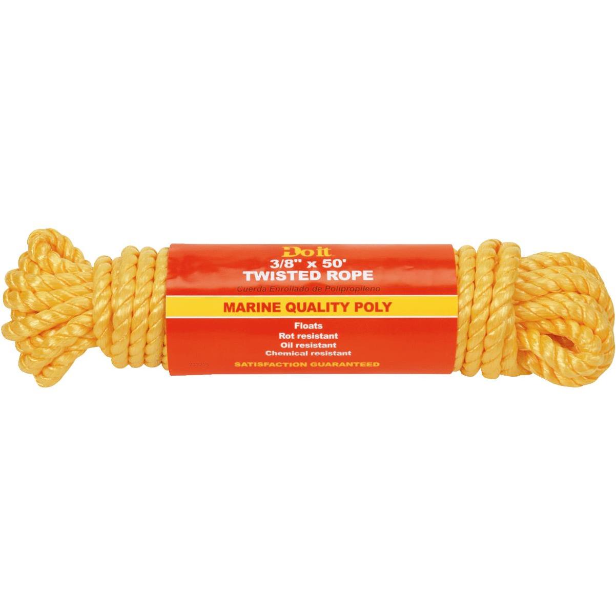 Do it Best 1/2 In. x 200 Ft. Yellow Twisted Polypropylene Rope