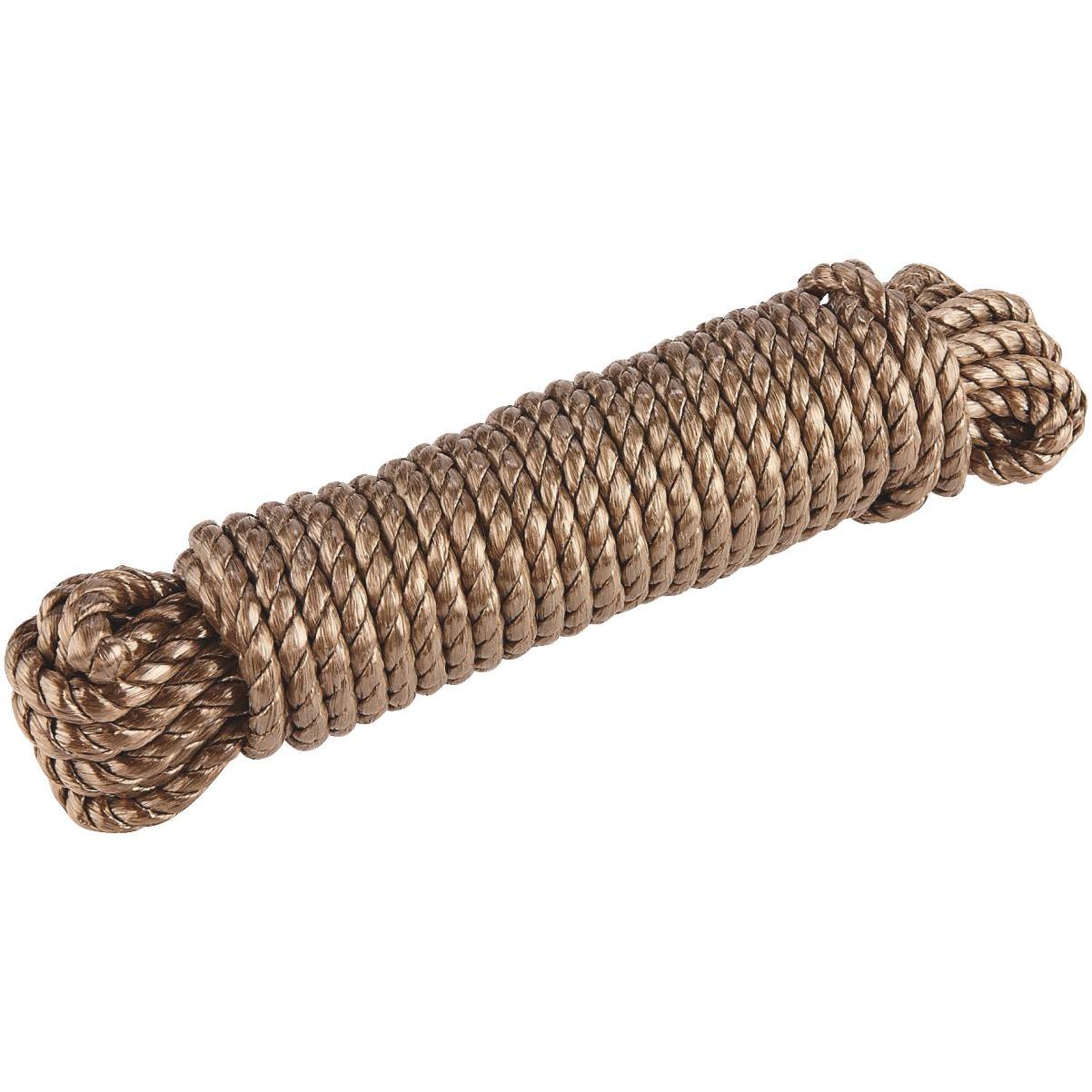 Do it Best 3/8 In. x 50 Ft. Natural Twisted Unmanila Polypropylene Packaged  Rope