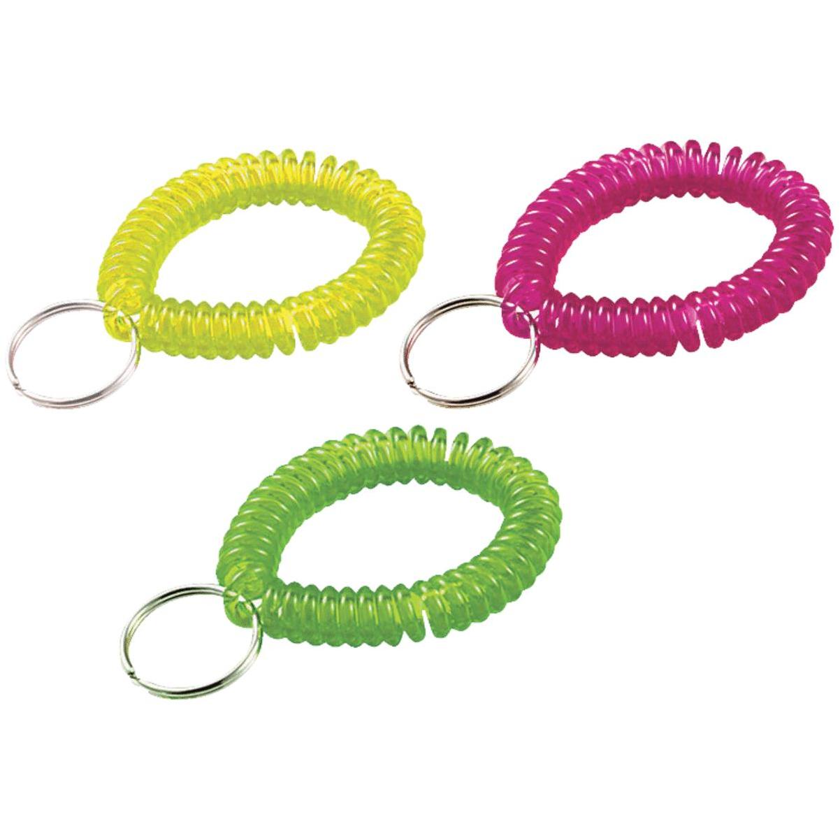 QMET Pack of 35 Stretchable Plastic Bracelet Wrist Coil Wrist band Key Ring  | eBay