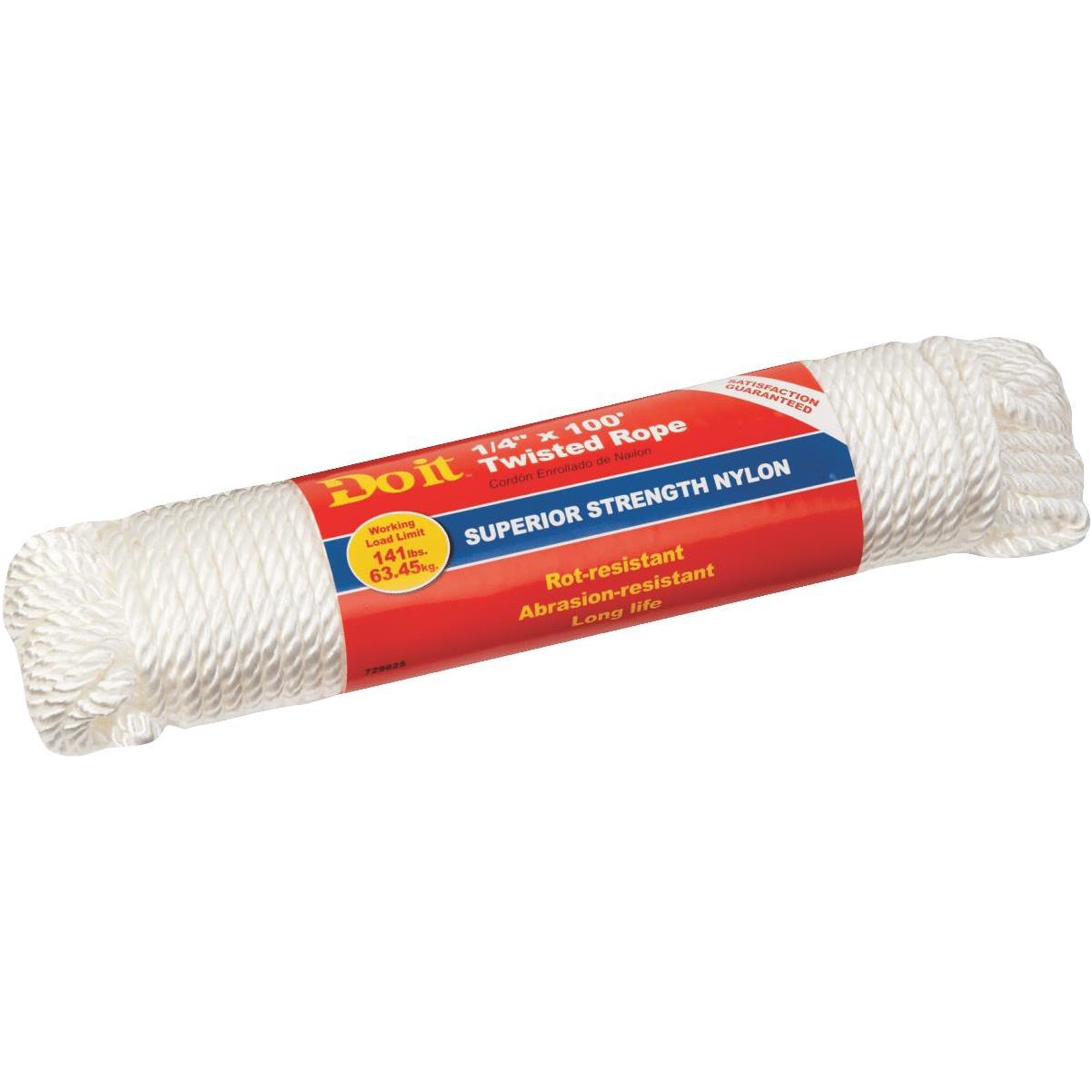 Do it Best 3/8 In. x 50 Ft. White Twisted Nylon Packaged Rope