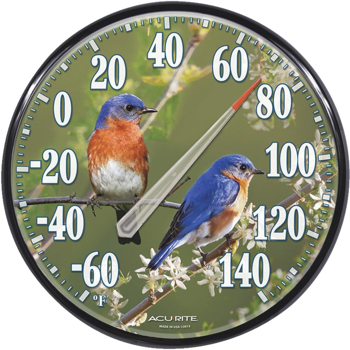 AcuRite Plastic Dial Songbird Indoor/Outdoor Thermometer