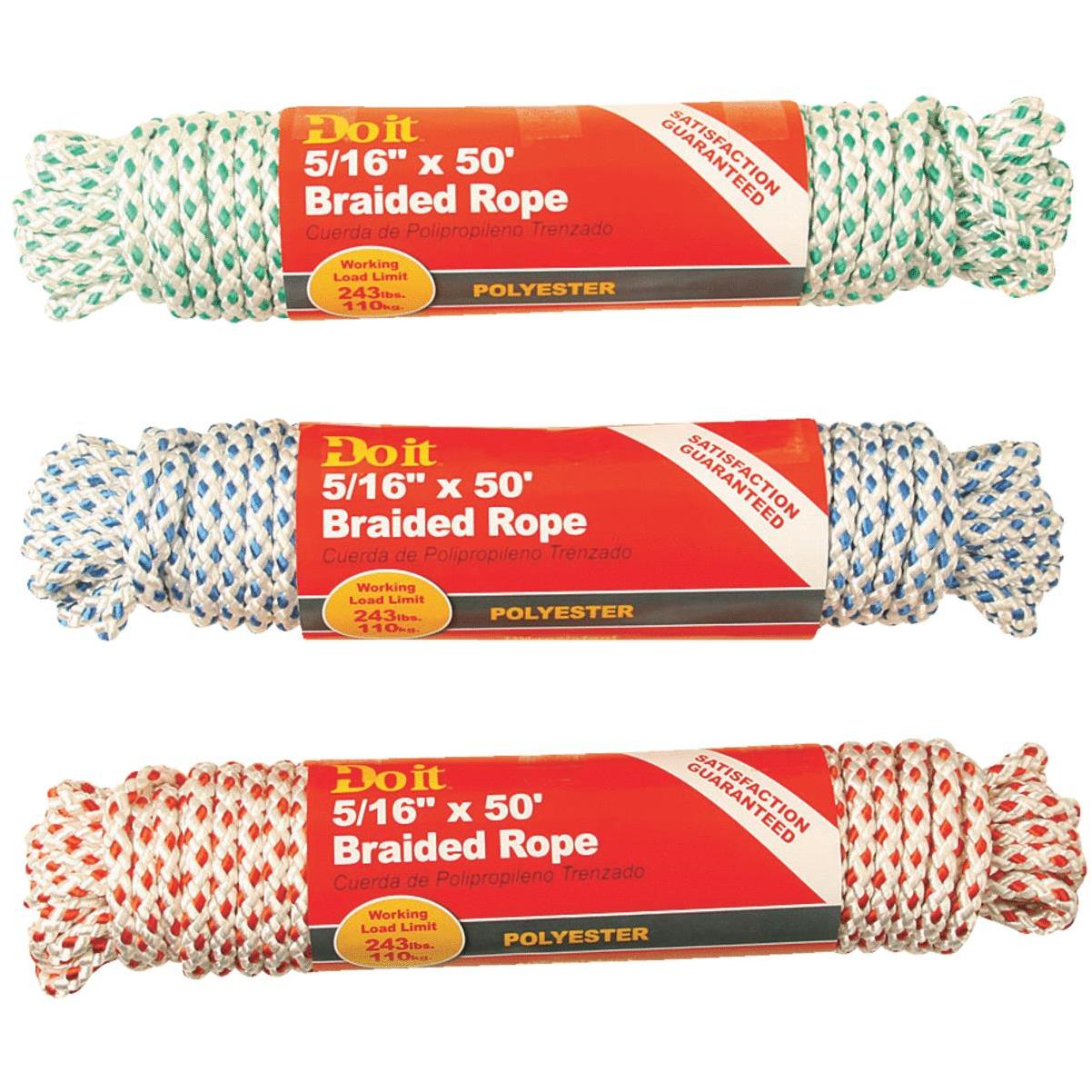 3/8 in. x 100 ft. Assorted Colors Diamond Braid Polypropylene Rope (1 color  per each order)