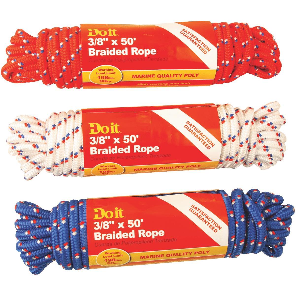 1/2 in. x 50 ft White Braided Nylon Rope