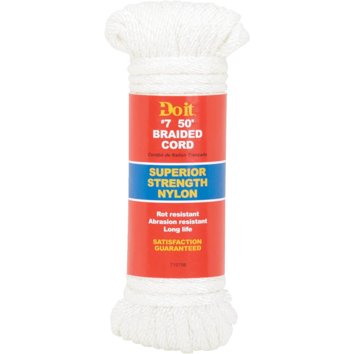 Do it Best 7/32 In. x 50 Ft. White Braided Nylon Packaged Rope