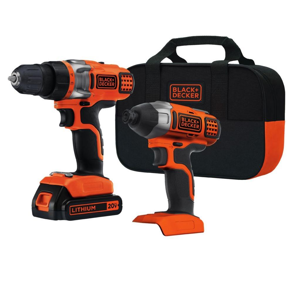 Black & Decker 2-Tool 20V MAX Lithium-Ion Drill/Driver & Impact