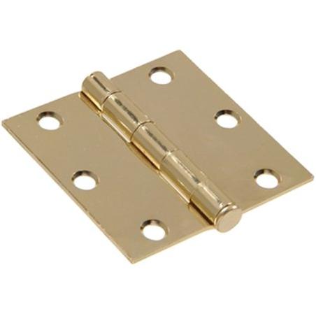 Part 851249 4  Brass Plated Sq Hinge, by Hillman, Single Item, Great Value, New
