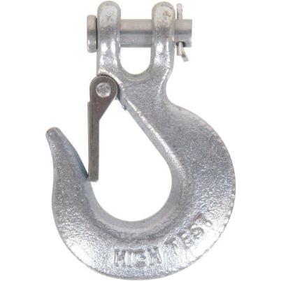 1/4 in. Zinc-Plated Forged Steel Chain Hook with Grade 43 in Clevis Type Slip Hook with Latch (5-Pack)