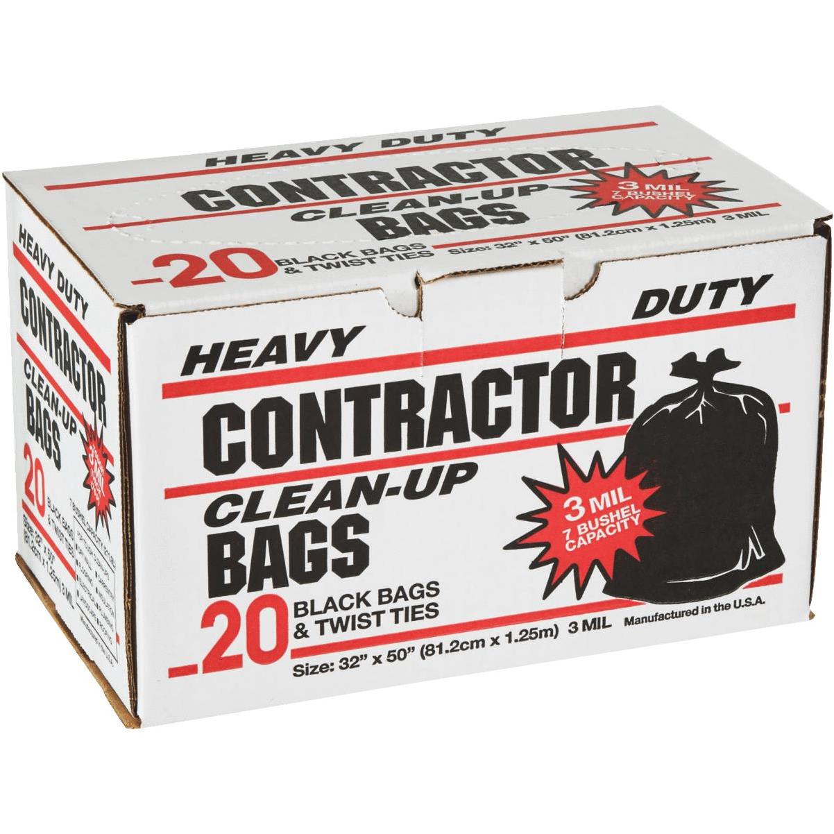 Heavy Duty Contractor Garbage/Refuse Bag, 20-Ct.