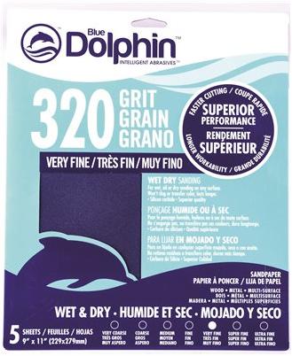 Hardware Express 1030994 Blue Dolphin Wet & Dry Silicon Carbide Sanding Paper 320 Grit