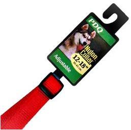 Dog Adjustable Collar 5/8" x 12" - 18" Nylon Red