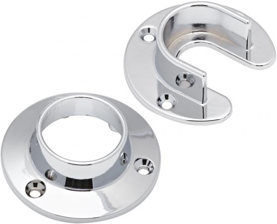 Stanley Home Designs 1-5/16 In. Zinc Closet Rod Socket, Chrome (2-Pack)