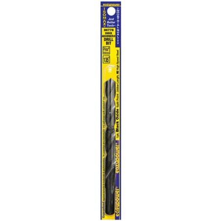 Eazypower 86778 Black Oxide Split Point Jobber Length Drill Bit, 25/64"