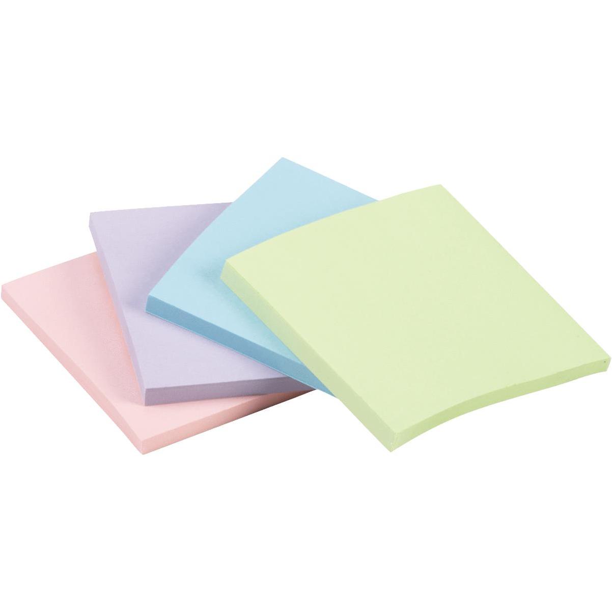 Post-it Notes, 3 in x 3 in, Pastel Collection, 4 Pads/Pack