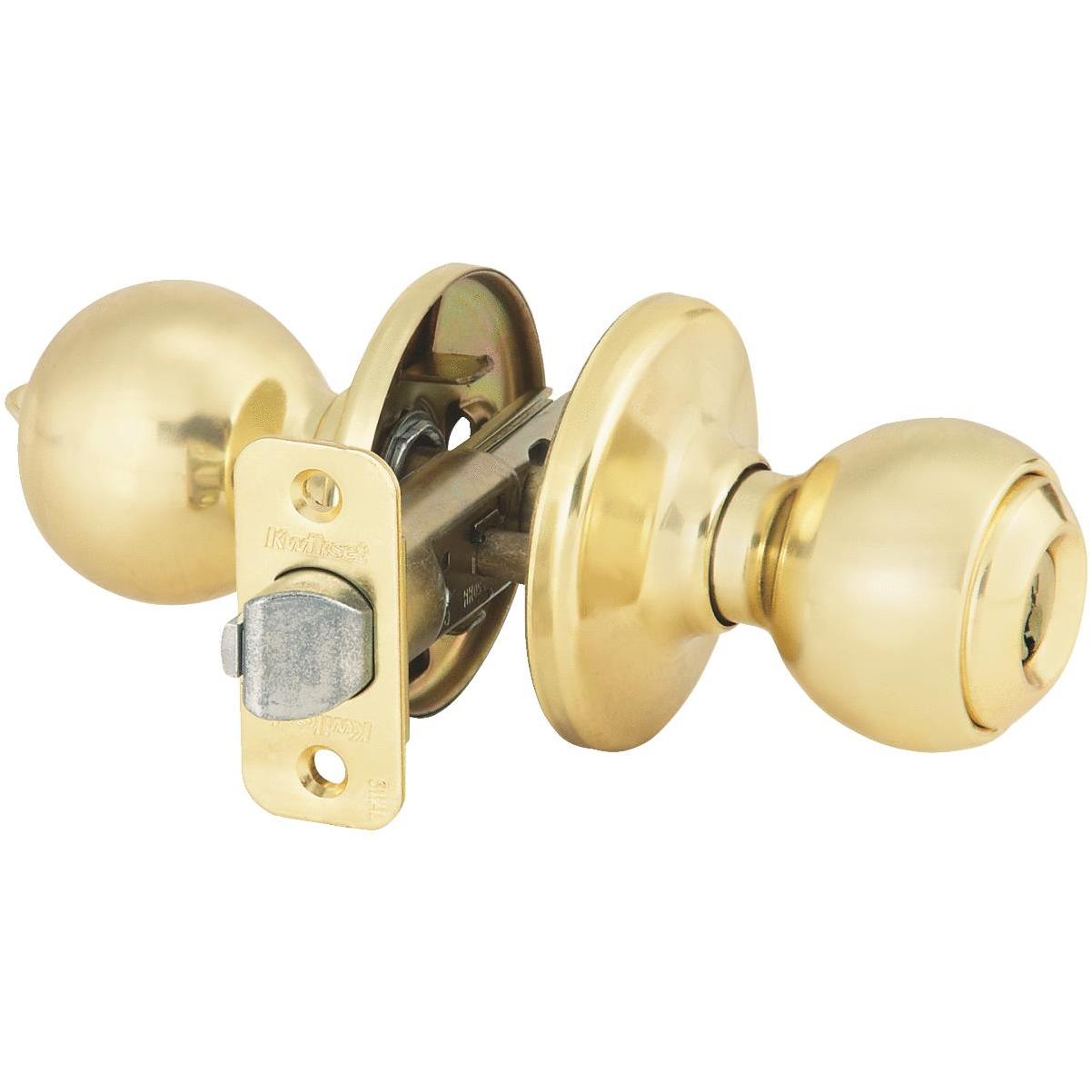 Kwikset Polo Polished Brass Entry Door Knob Johnsons Home  Garden