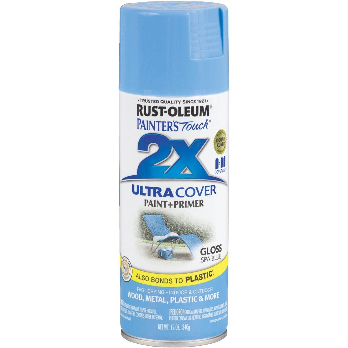 Rust-Oleum Painter's Touch 2X Ultra Cover 12 Oz. Gloss Paint + Primer Spray  Paint, Spa Blue