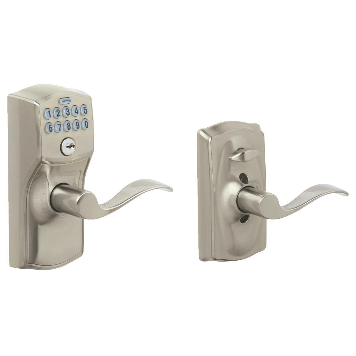 Schlage Camelot Lever Satin Nickel Electronic Keypad Entry Lock
