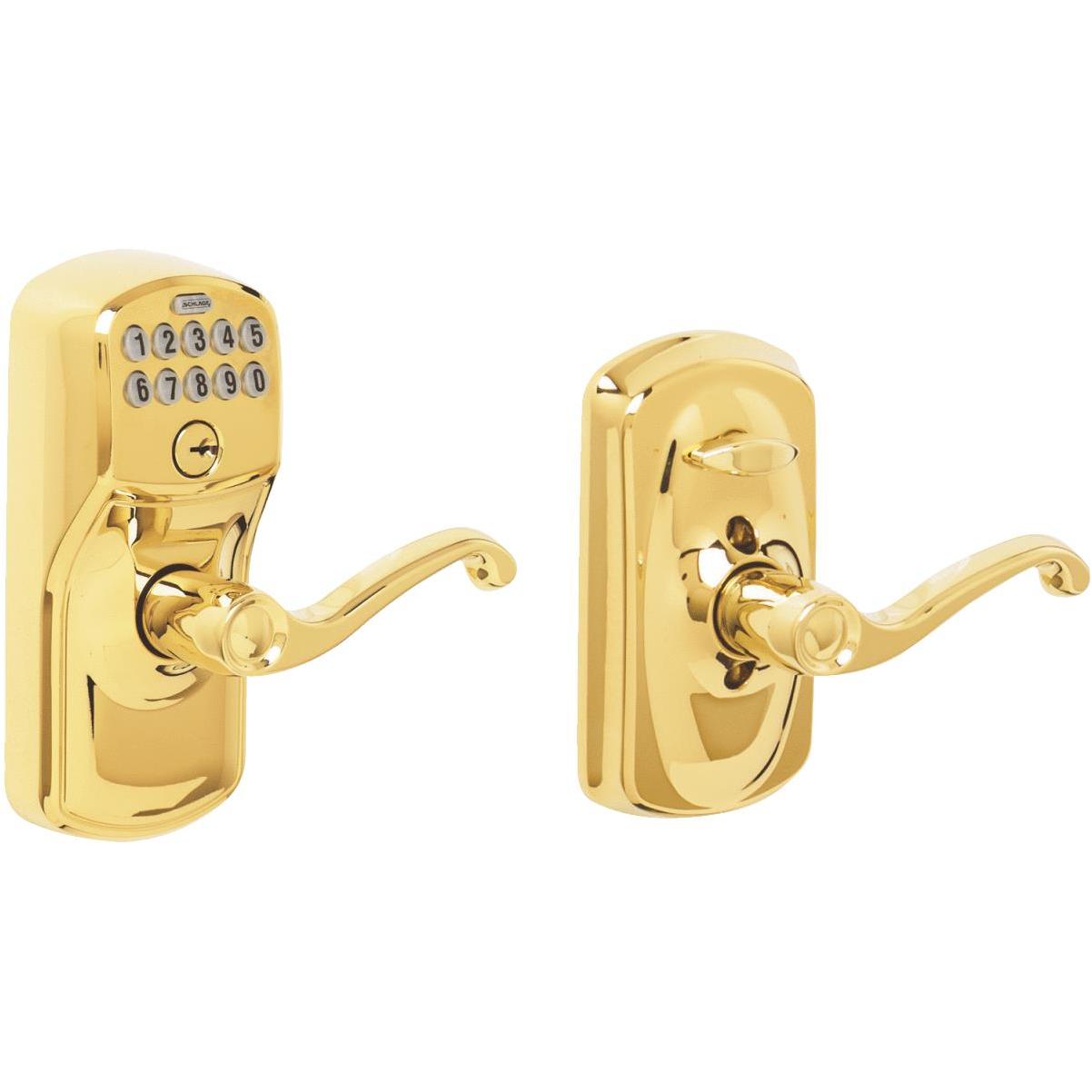 Schlage Plymouth Bright Brass Electronic Keypad Entry Lock Hills Flat  Lumber