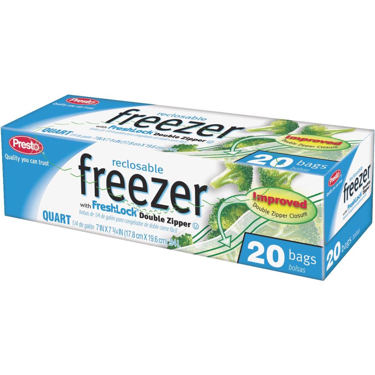 Quart Double Zipper Freezer Bag, 40 Count, Shipped to You