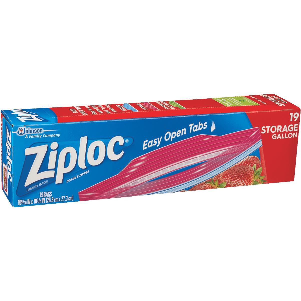 Ziploc Brand Storage Gallon Bags, Large Storage Bags for Food, 19 ct