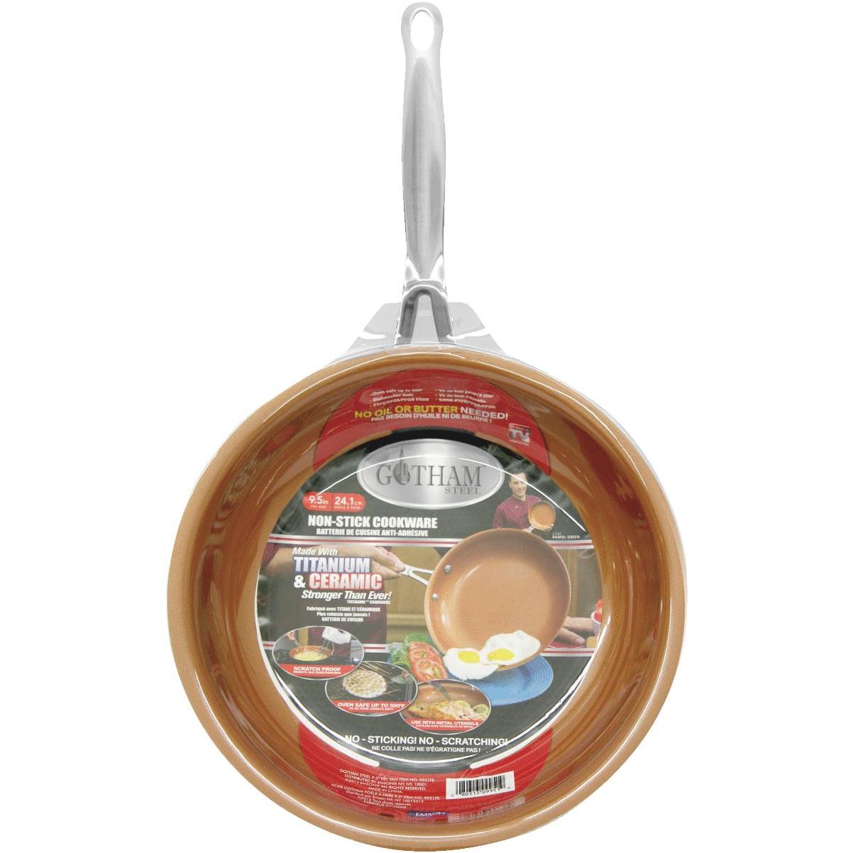 Gotham Steel Copper Cast Ceramic/Titanium Fry Pan 12 in. Black