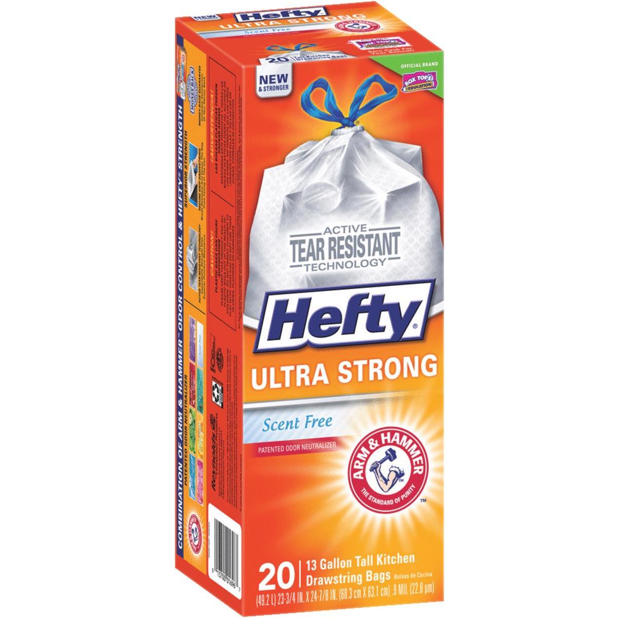 Hefty Ultra Strong Tall Kitchen Drawstring Trash Bags, Lavender & Sweet  Vanilla, 13 Gallon, 40 Count