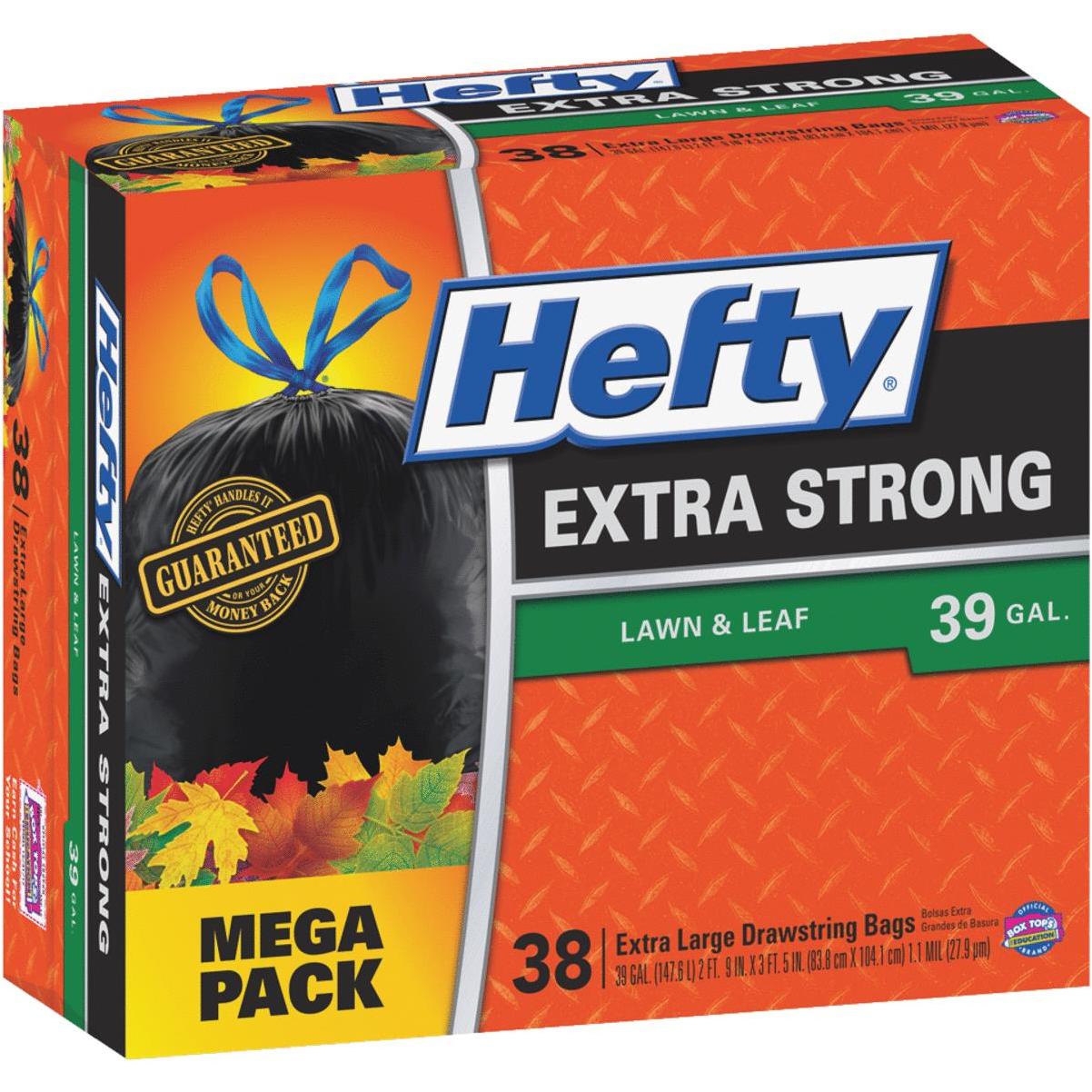 Hefty Strong Lawn & Leaf Trash Bags, 39 Gallon, 38 Count