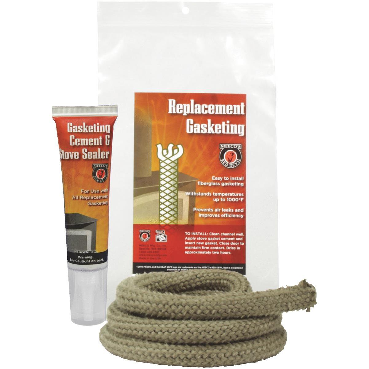 Meeco's Red Devil Gasketing Cement/Stove Sealer and 5/8 In. x 6 Ft.  Replacement Rope Gasket Kit | Hills Flat Lumber