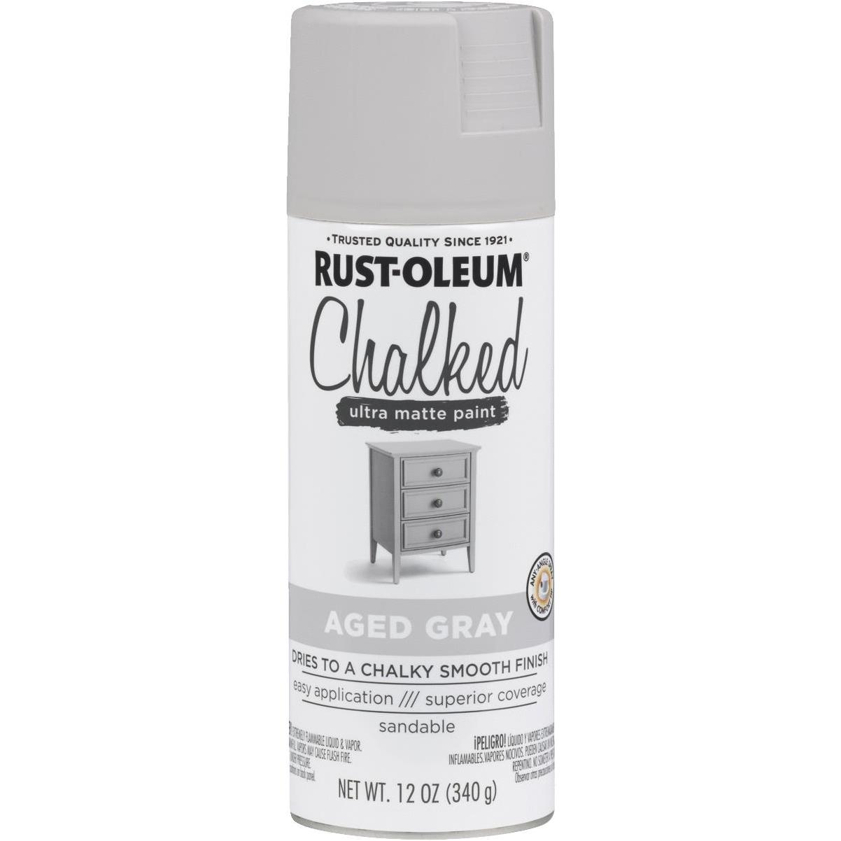 Rust-Oleum Chalked Ultra Matte Paint - 285143, Quart, Aged Gray