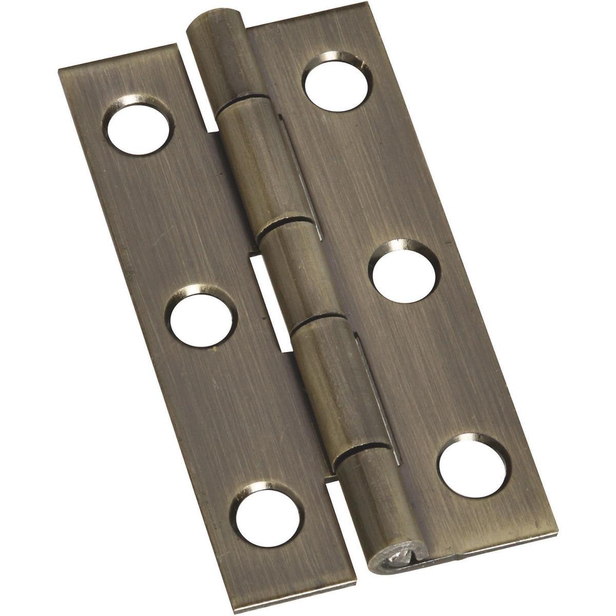 National 1 In. x 2 In. Antique Brass Narrow Decorative Hinge (2