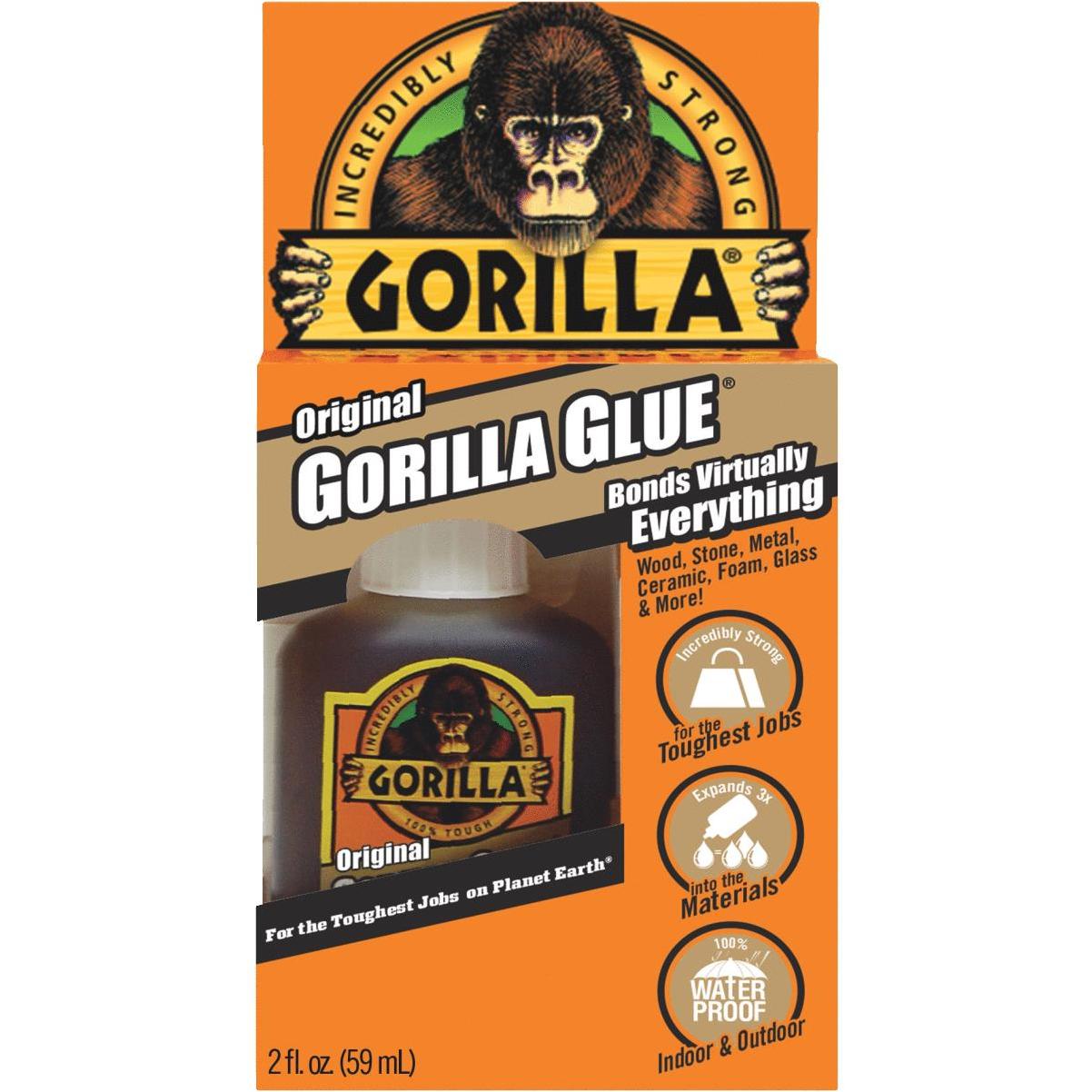 Gorilla Glue Original Multi-Purpose Indoor/Outdoor Waterproof Super Glue  Adhesive, 2-oz