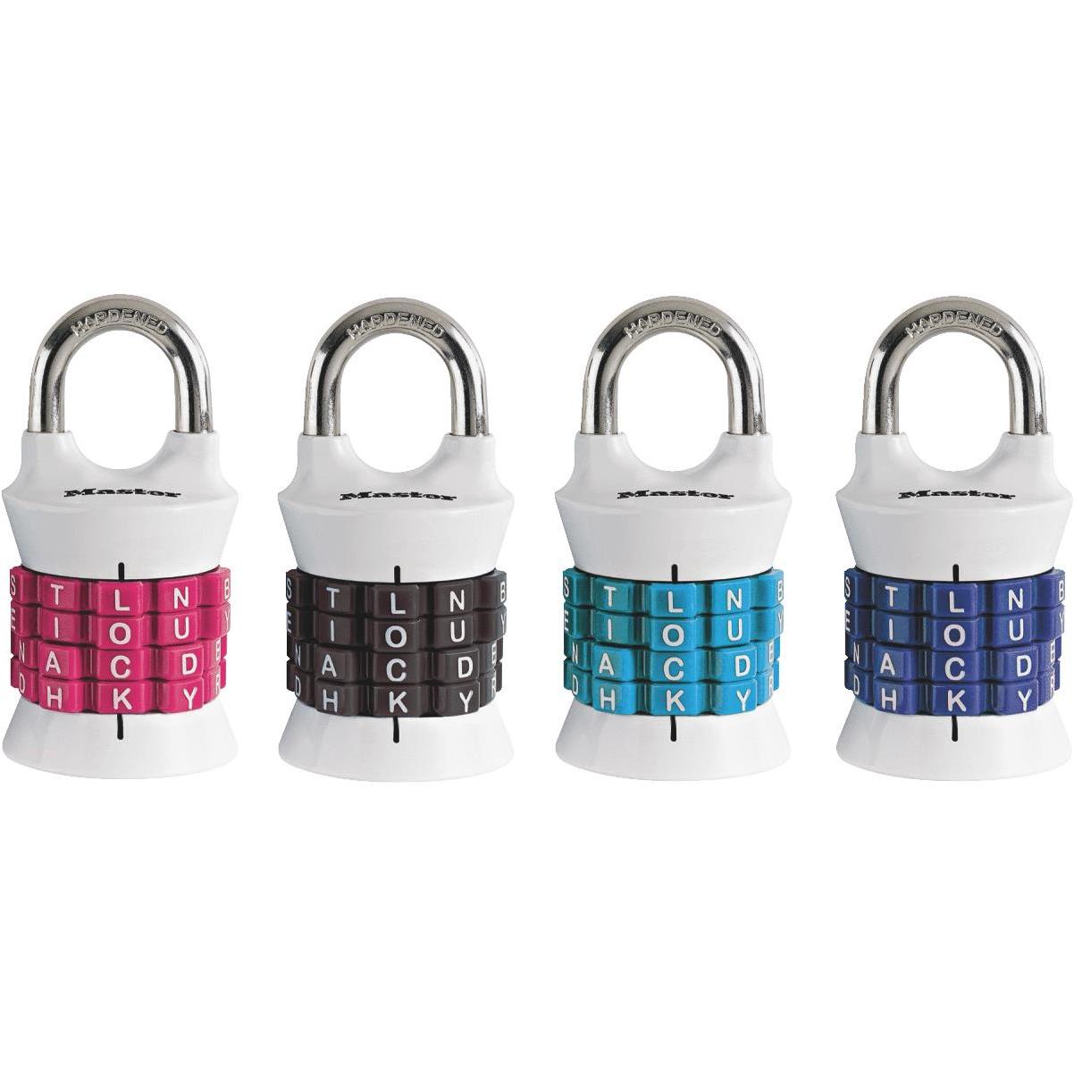 Round Dial Combination Padlock for Locker, Steel Body, Brass