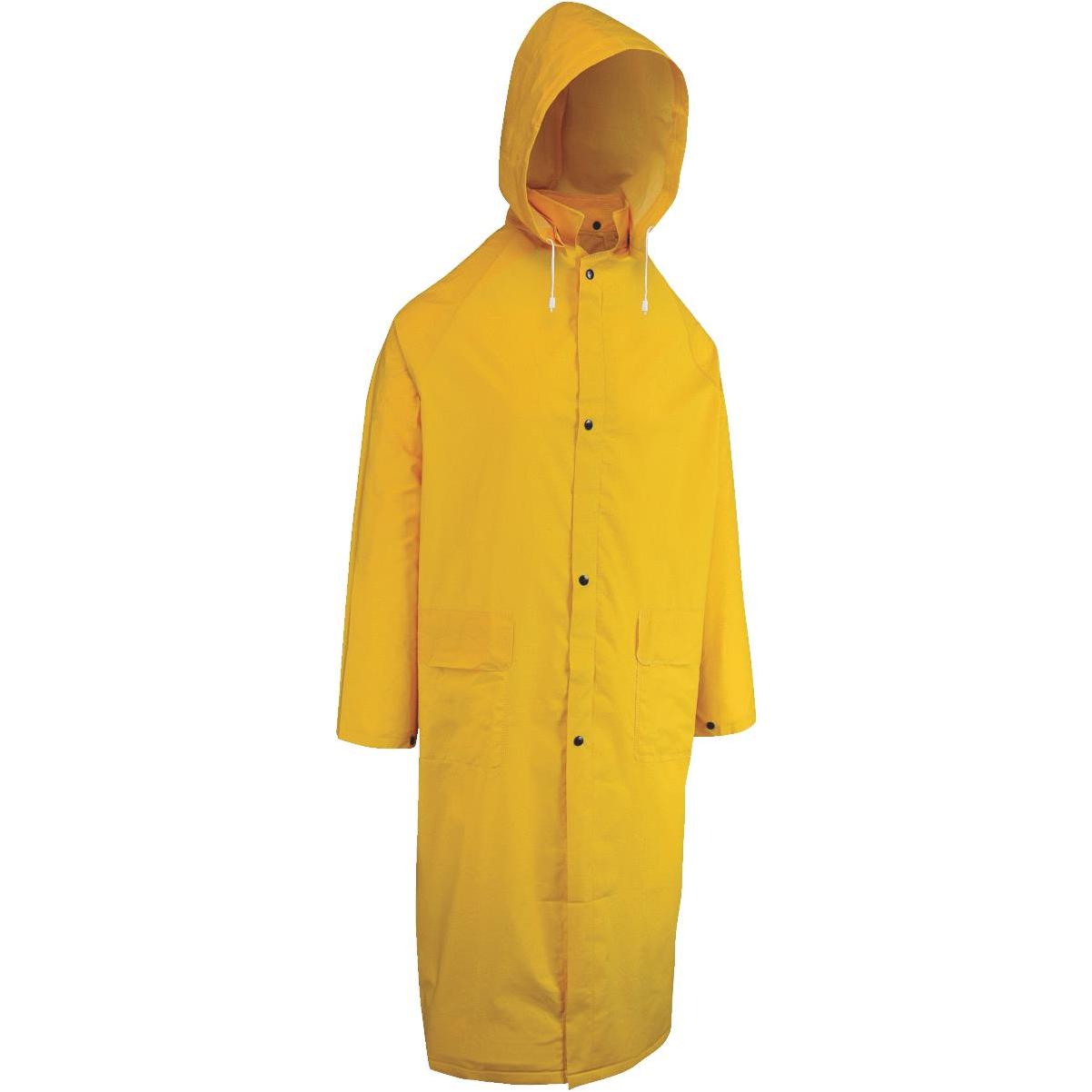 yellow pvc raincoat