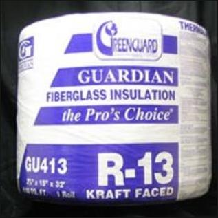 NEW GUARDIAN GU413 R-13 15 X 32' ROLL FIBERGLASS INSULATION 40 SQ FEET  9998824