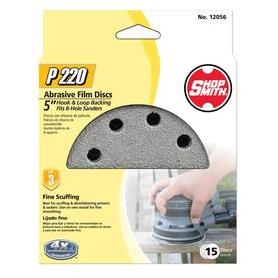 Gator Blade 5 In. 220-Grit 8-Hole Pattern Vented Sanding Disc with Hook & Loop Backing (15-Pack)