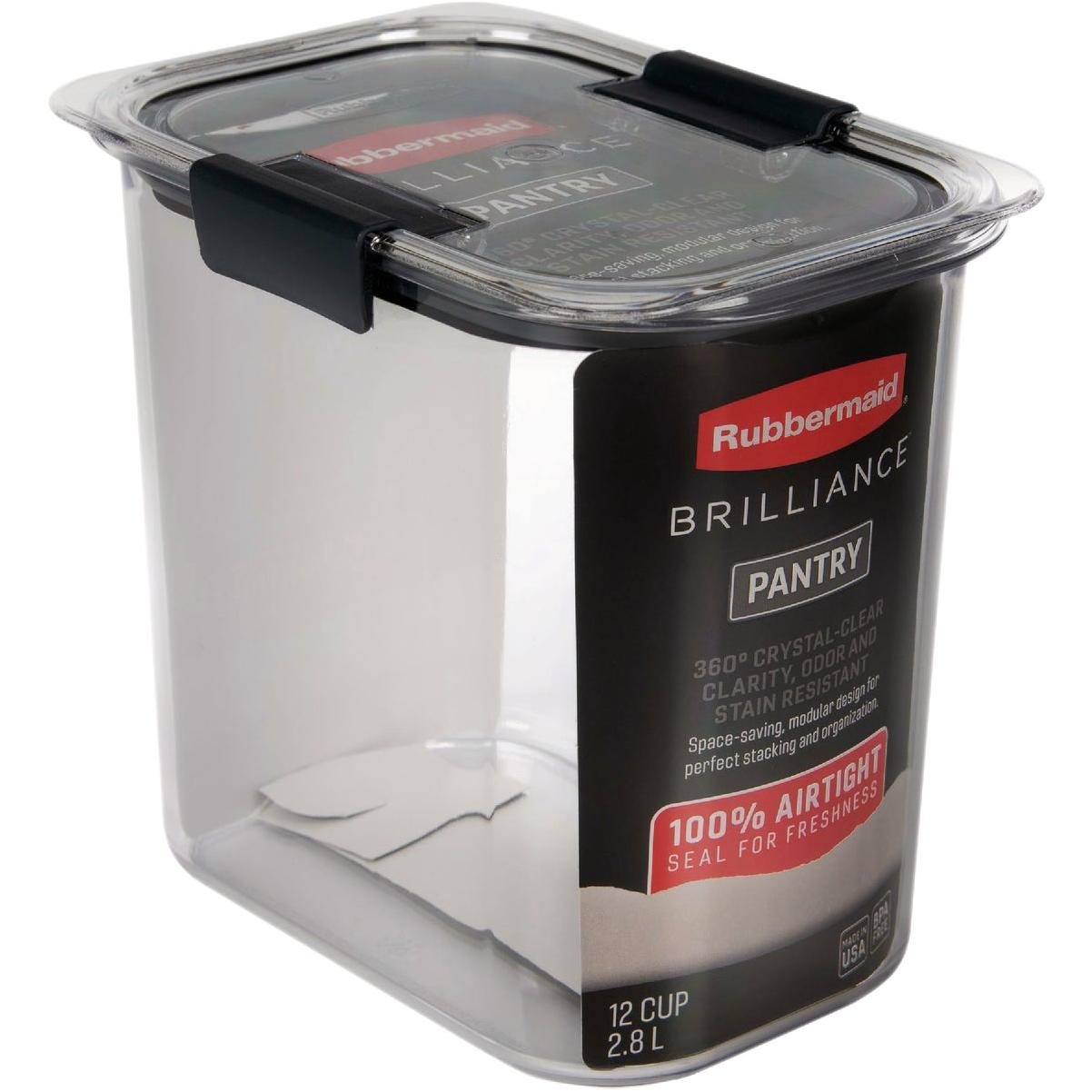 Rubbermaid Brilliance 16 Cup Flour Pantry Airtight Food Storage Container