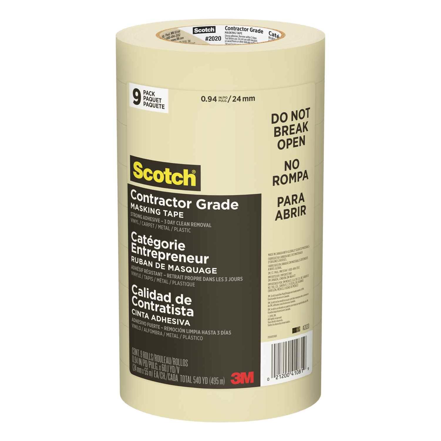 Scotch® Masking Tape 2020-24A-CP, .94 in x 60.1 yd (24 mm x 55