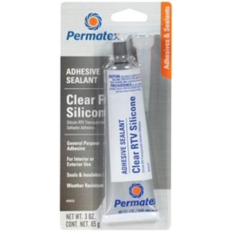 Permatex 3 Oz. Clear RTV Silicone Adhesive Sealant