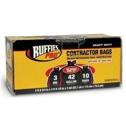 Ruffies Pro 1124905 50 Count 42 Gallon Heavy Duty Contractor Bags 