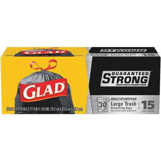 Glad Guaranteed Strong 30 Gal. Large Black Trash Bag (15-Count) - Anderson  Lumber