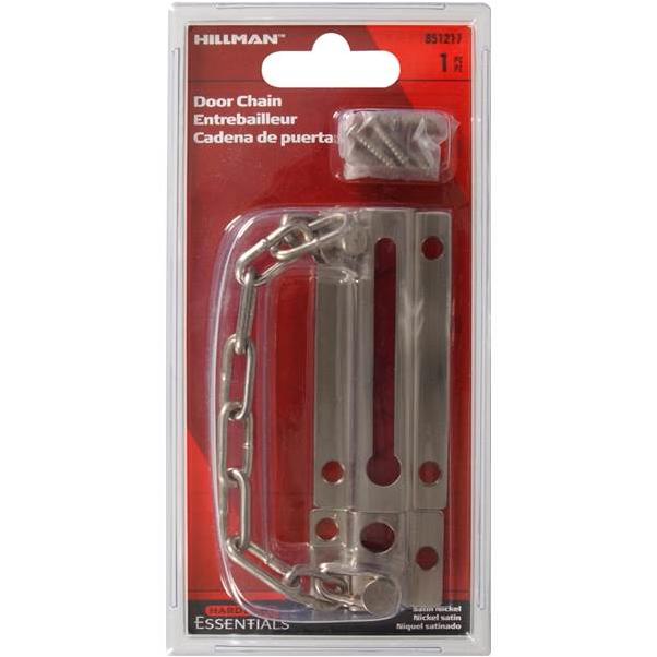 HILLMAN Door Chain, Satin Nickel Hillman Misc Door Hardware 851217 