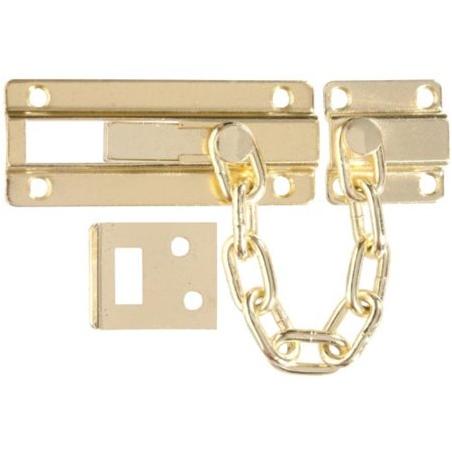 Dead Bolt/Chain Guard, Brass Finish Hillman Misc Cabinet Hardware 852042